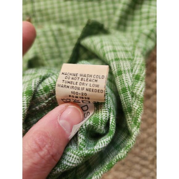 Drake Waterfowl Button Up Flannel Shirt Men's L Green Pllaid Outdoors Casual - Picture 5 of 7